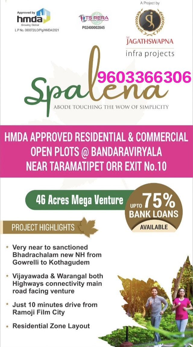 HMDA RERA approved Gated Community layout plots at Taramatipet.